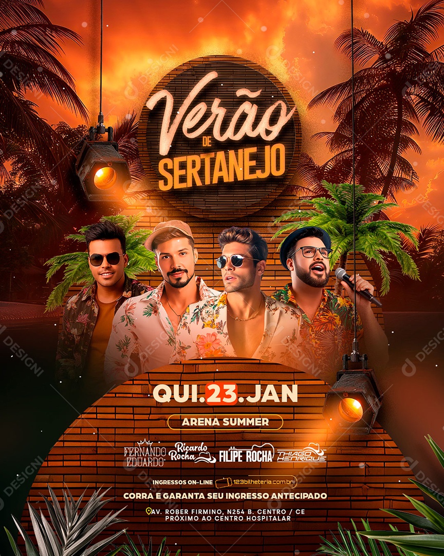 Flyer Verão De Sertanejo Social Media PSD Editável