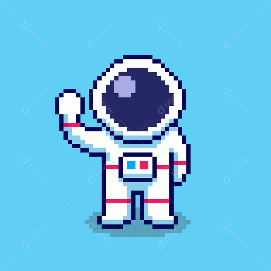 Astronauta Diz Olá Vetor EPS