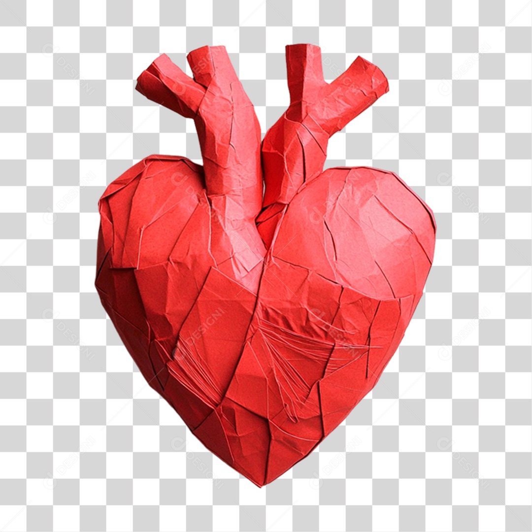 Coração de Papel PNG Transparente