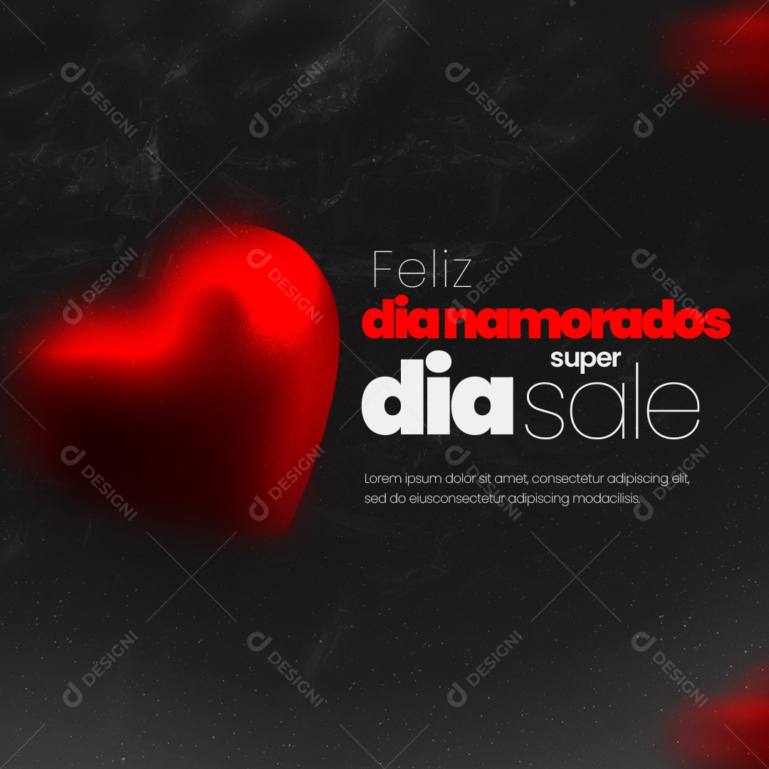 Feed Feliz Dia dos Namorados 12 de Junho Oferta Social Media PSD Editável