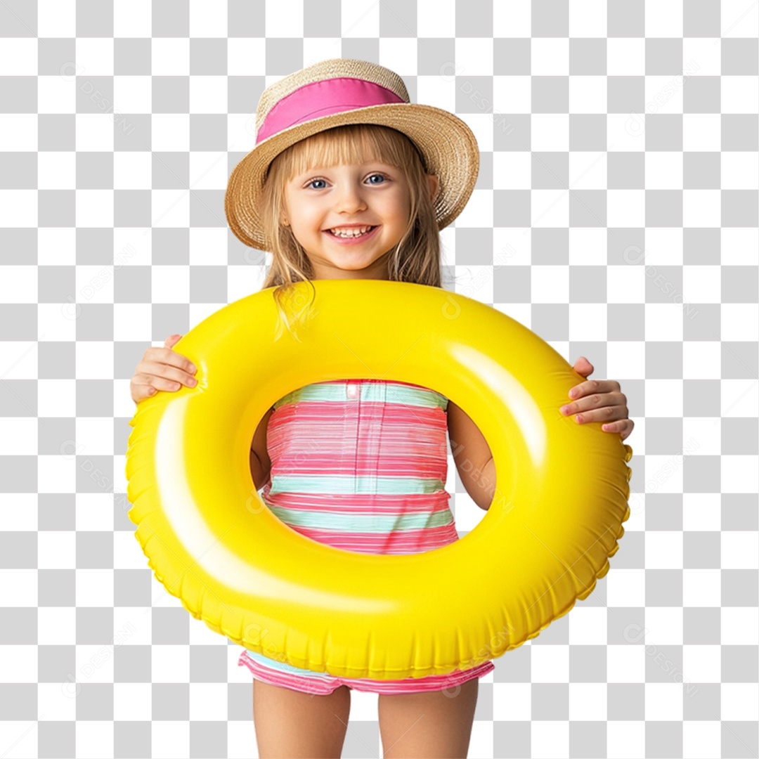 Criança com Roupa de Praia Verão PNG Transparente