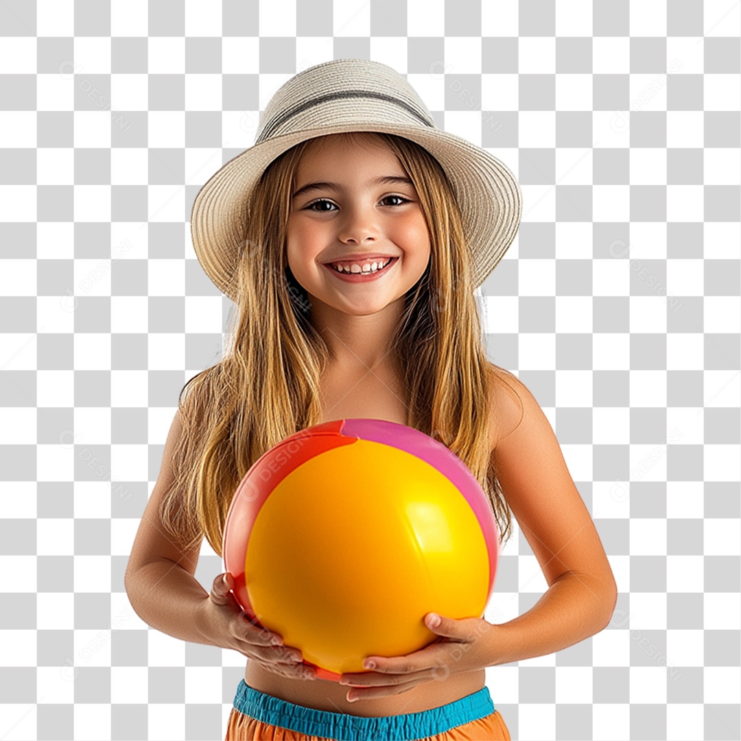 Criança com Roupa de Praia Verão PNG Transparente