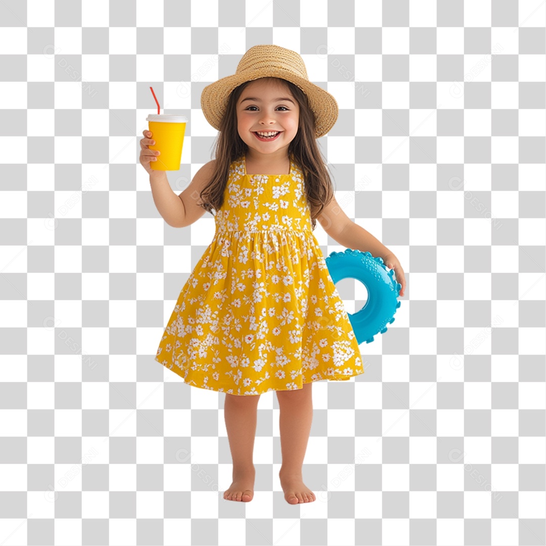 Criança com Roupa de Praia Verão PNG Transparente