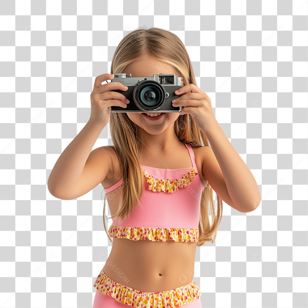 Criança com Roupa de Praia Verão PNG Transparente