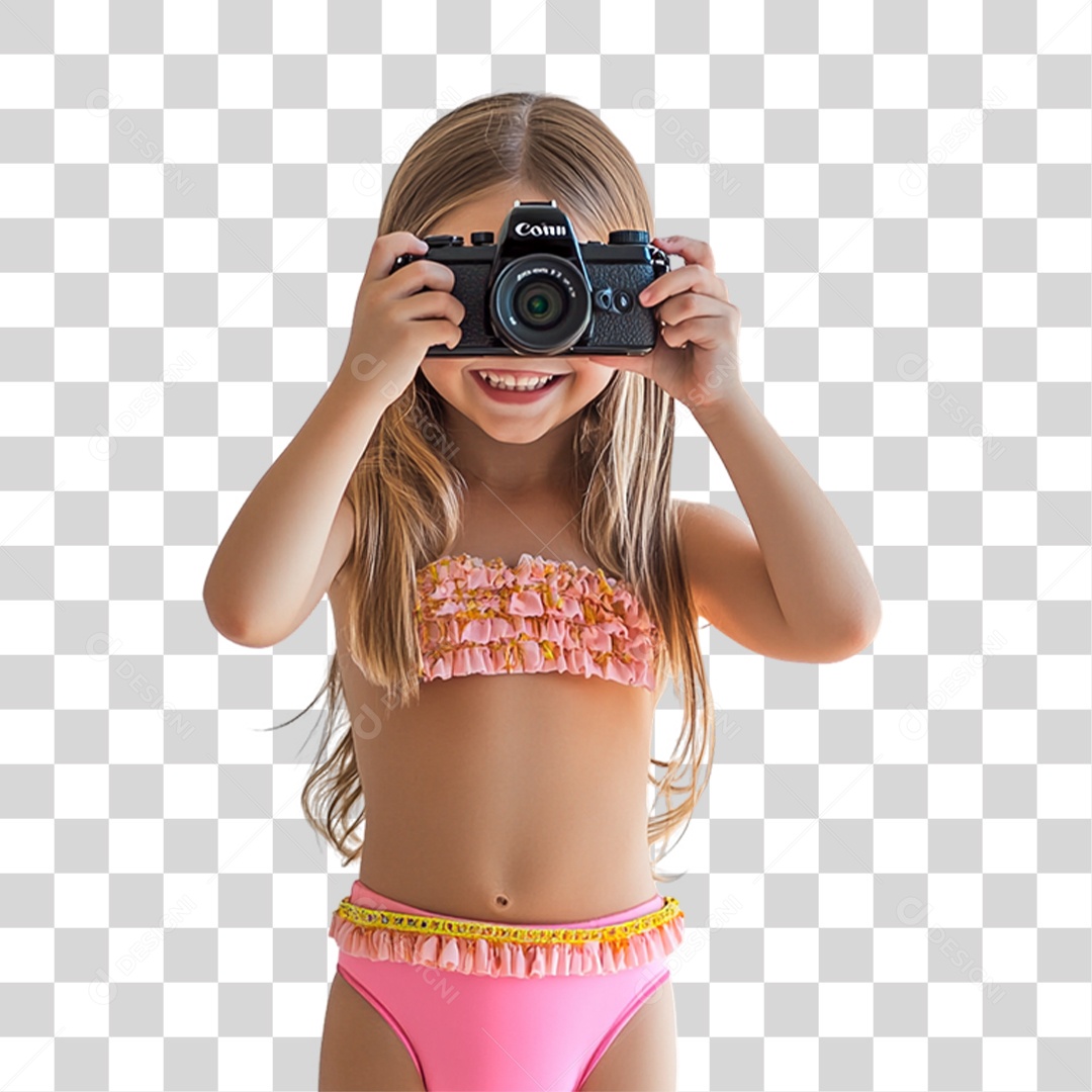 Criança com Roupa de Praia Verão PNG Transparente