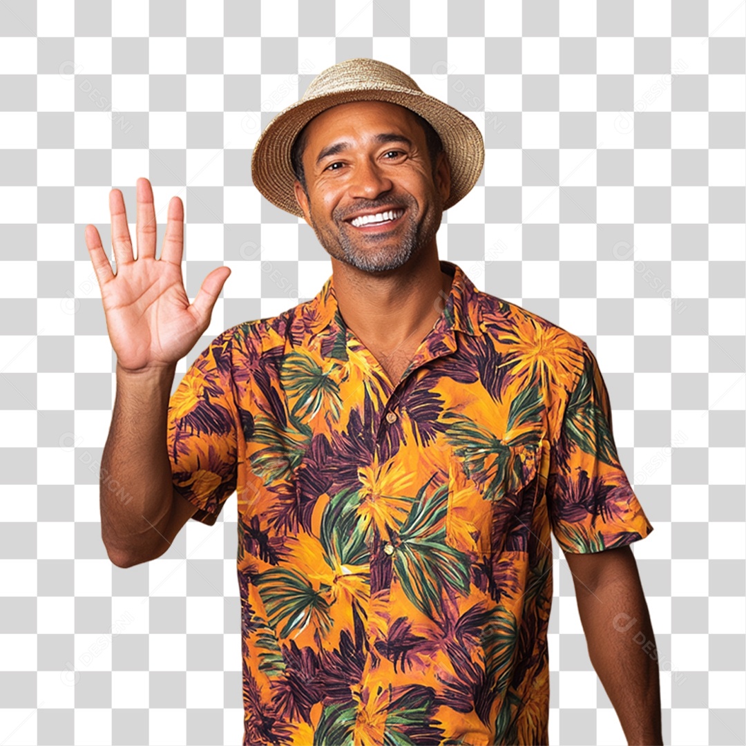 Homem com Roupa de Praia Verão PNG Transparente