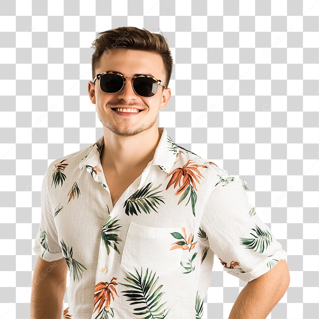 Jovem com Roupa de Praia Verão PNG Transparente