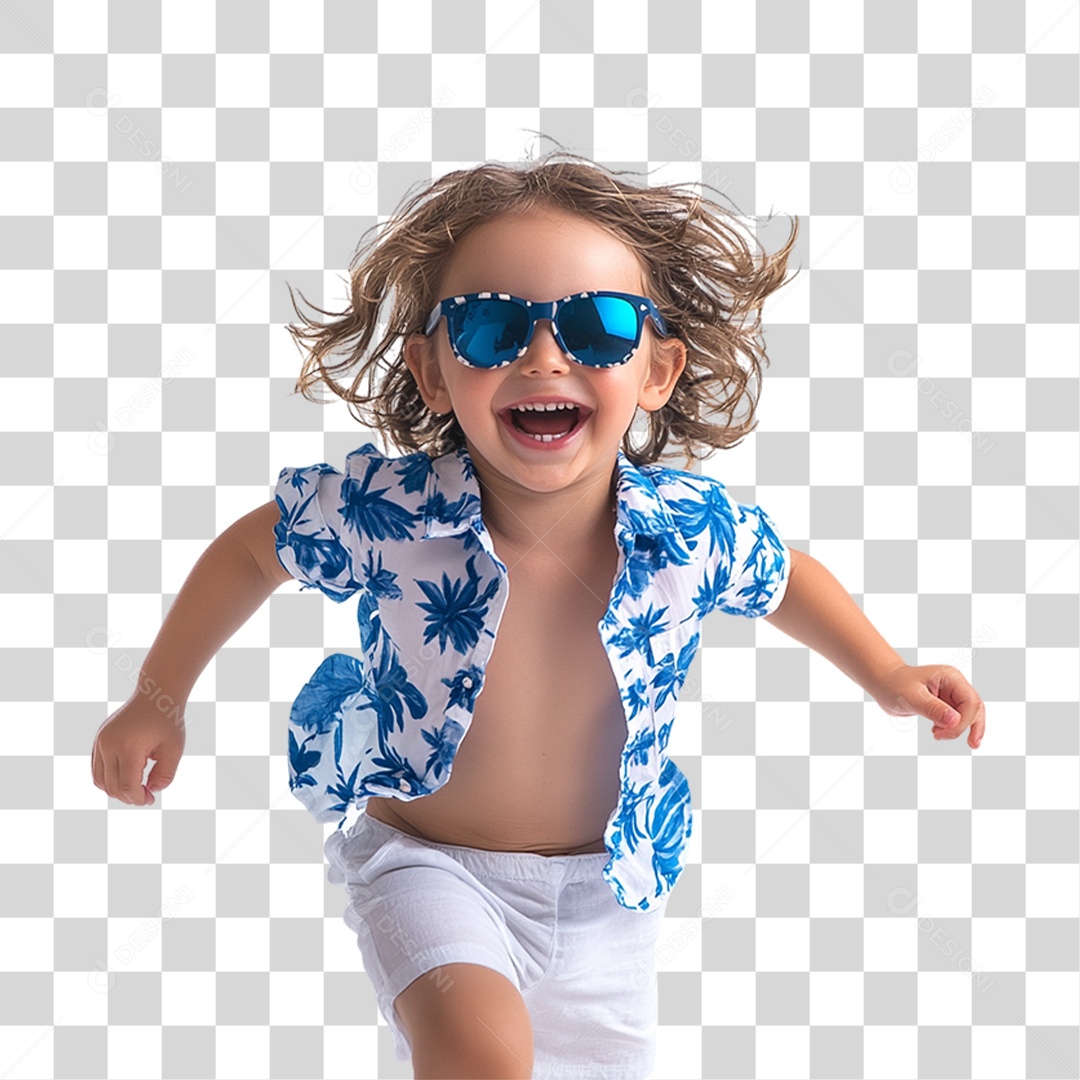 Criança com Roupa de Praia Verão PNG Transparente