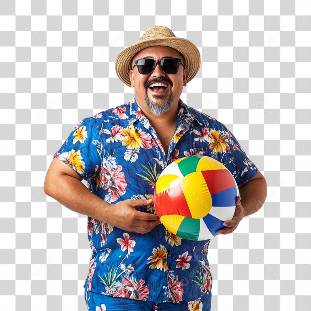 Men with Beach Clothes Summer PNG Transparent