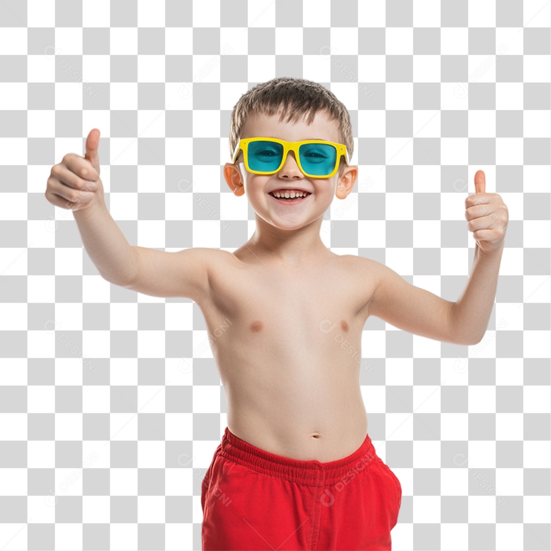 Criança com Roupa de Praia Verão PNG Transparente