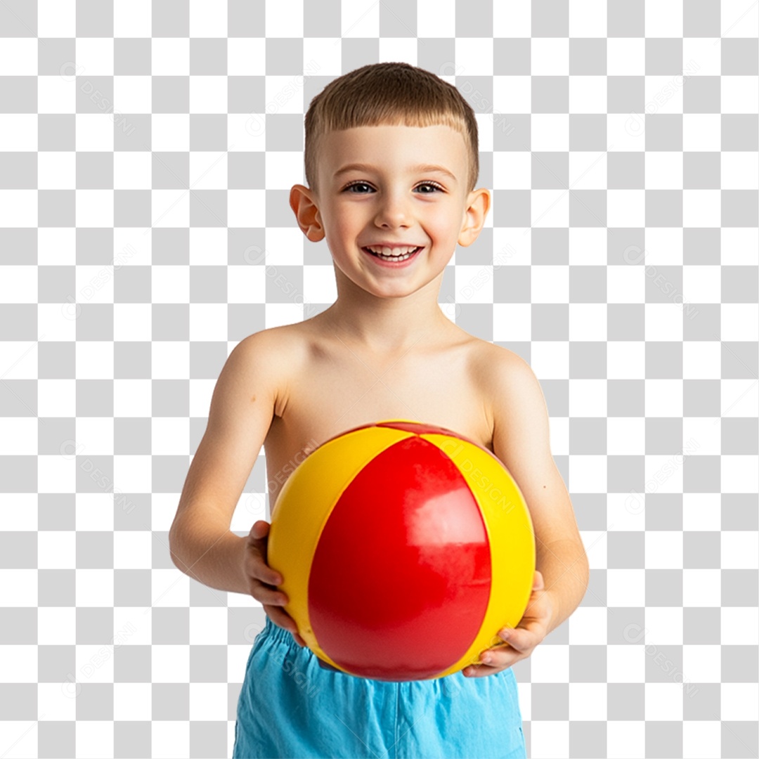 Criança com Roupa de Praia Verão PNG Transparente