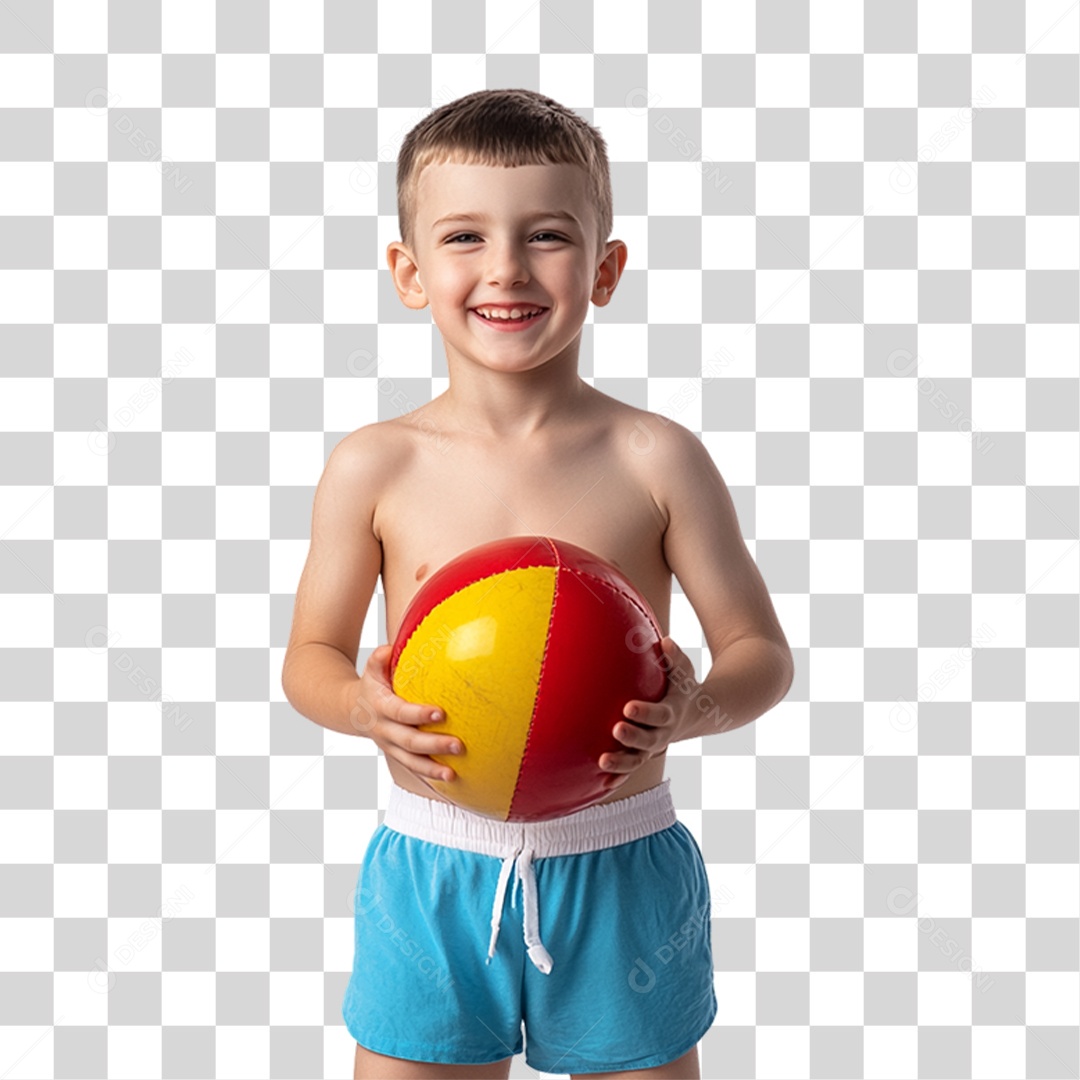 Criança com Roupa de Praia Verão PNG Transparente