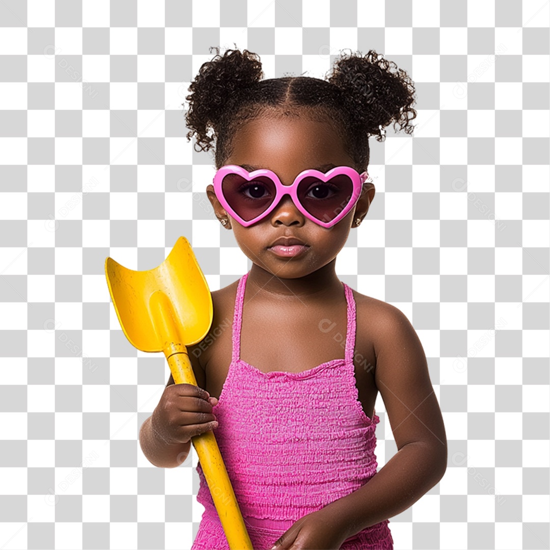 Criança com Roupa de Praia Verão PNG Transparente