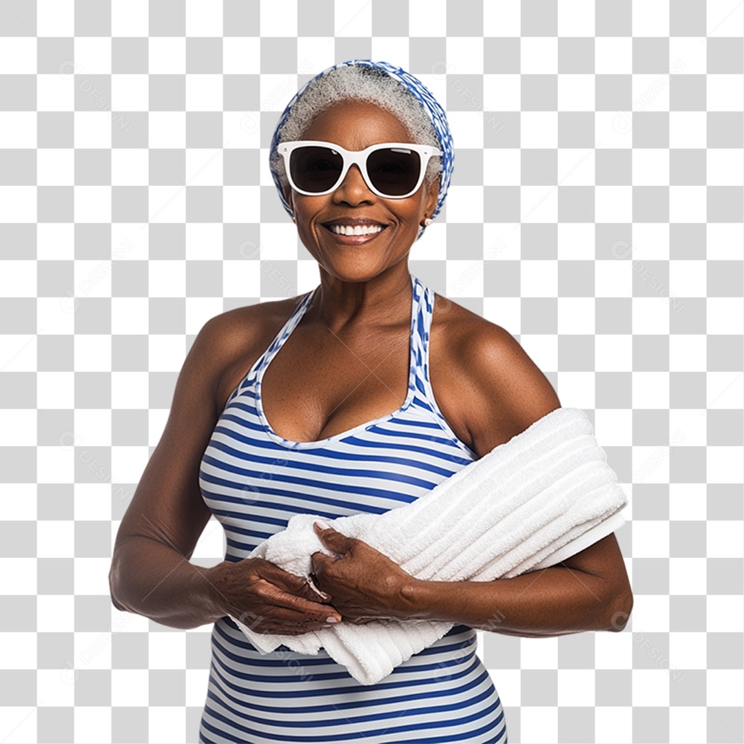 Mulher com Roupa de Praia Verão PNG Transparente