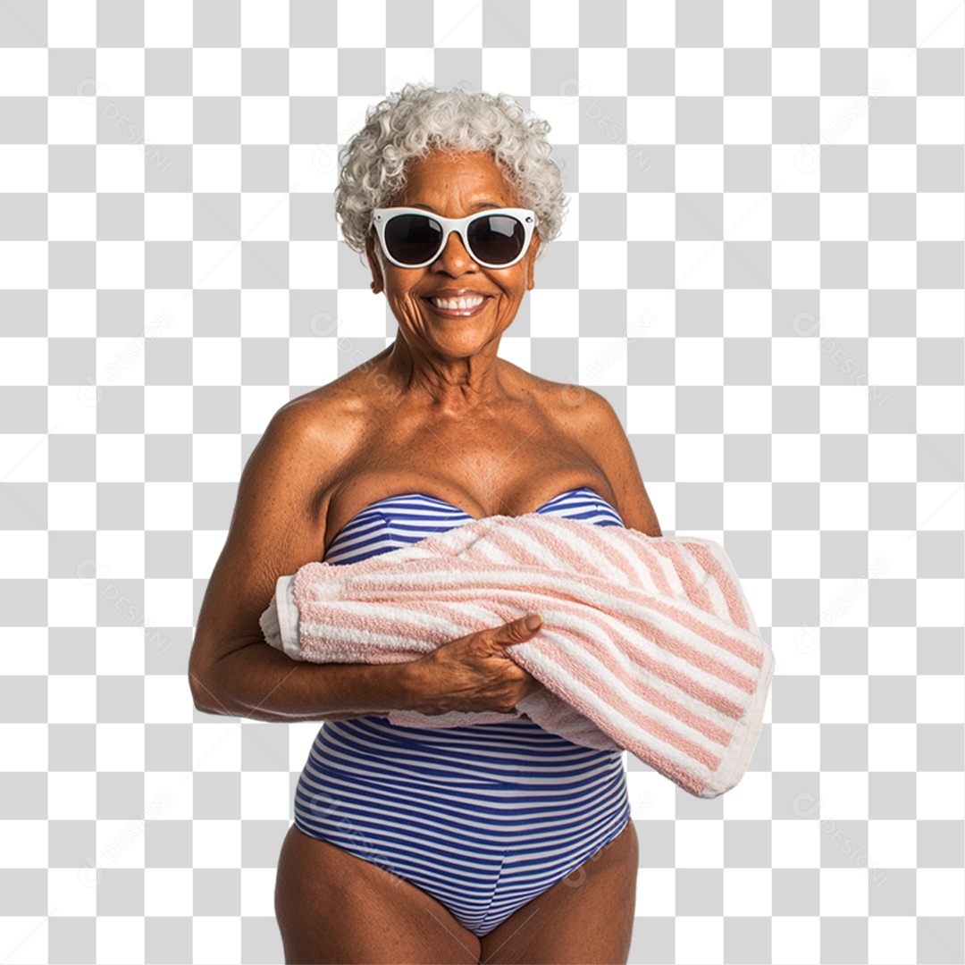 Mulher com Roupa de Praia Verão PNG Transparente