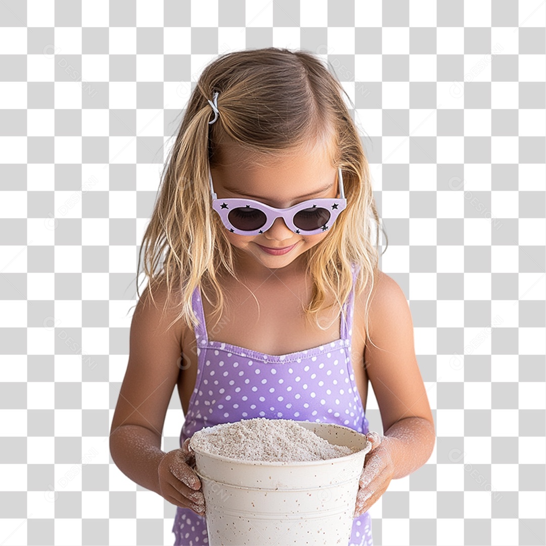 Criança com Roupa de Praia Verão PNG Transparente