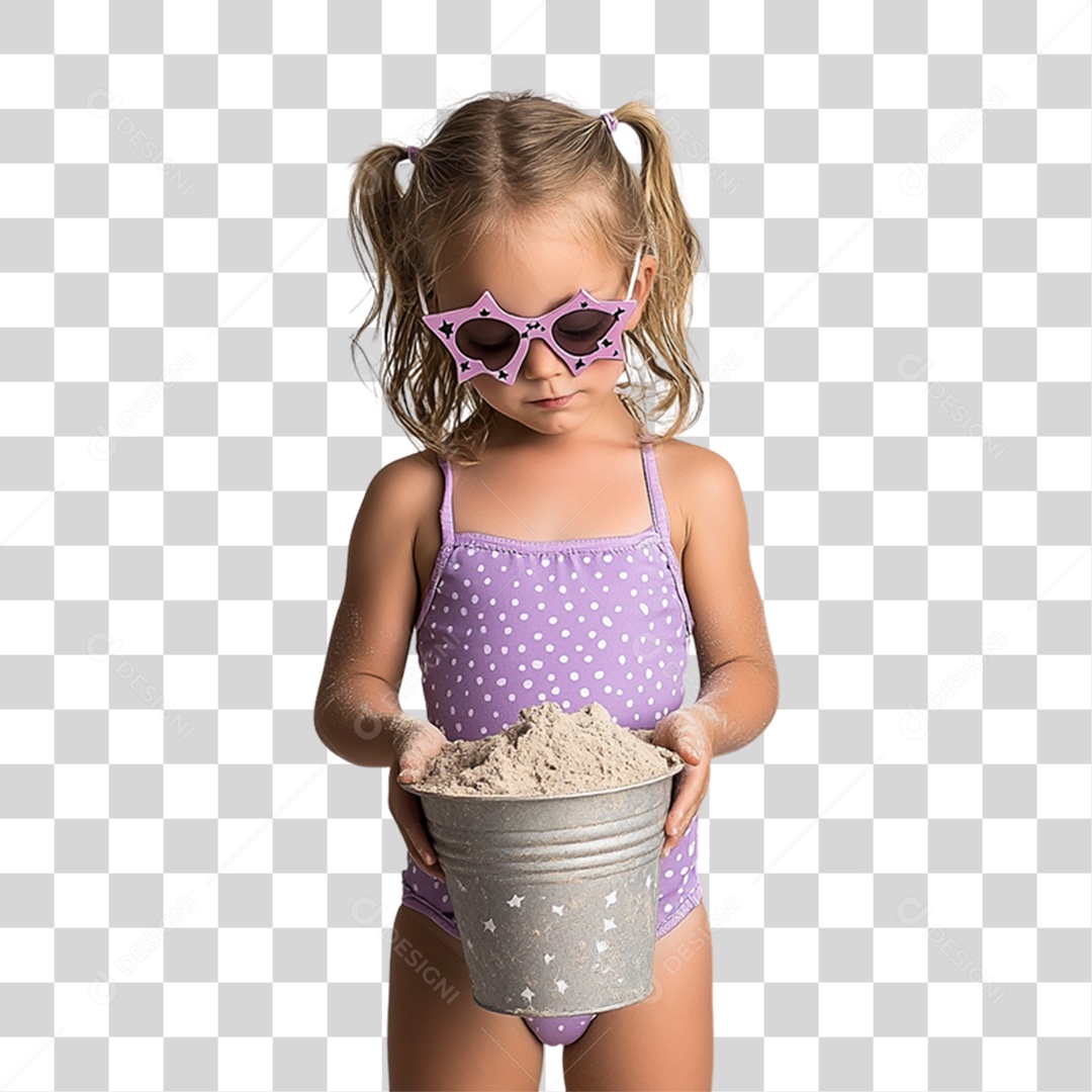 Criança com Roupa de Praia Verão PNG Transparente