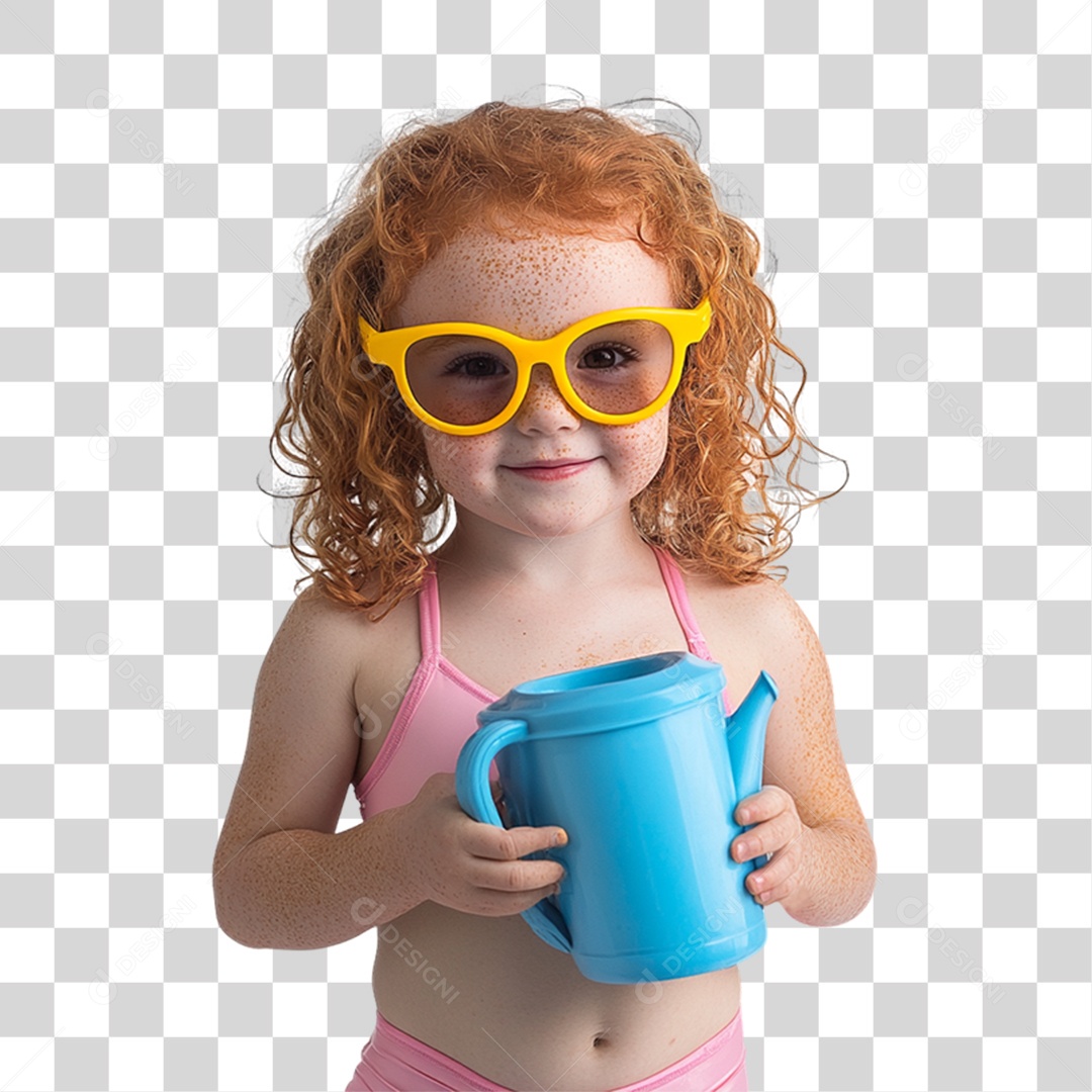 Criança com Roupa de Praia Verão PNG Transparente