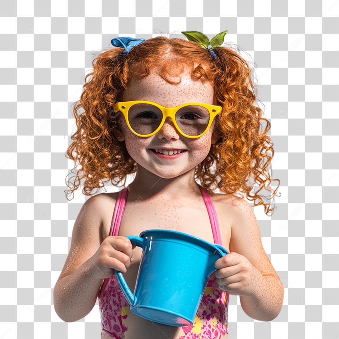 Criança com Roupa de Praia Verão PNG Transparente