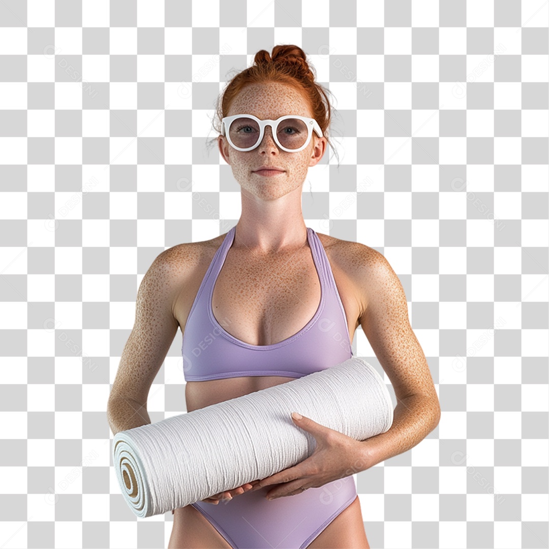 Jovem com Roupa de Praia Verão PNG Transparente