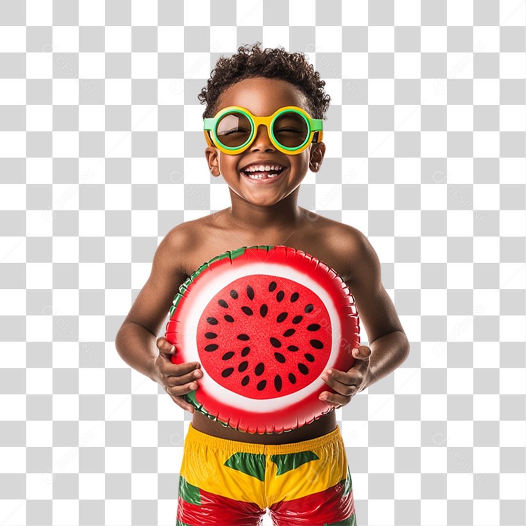 Criança com Roupa de Praia Verão PNG Transparente