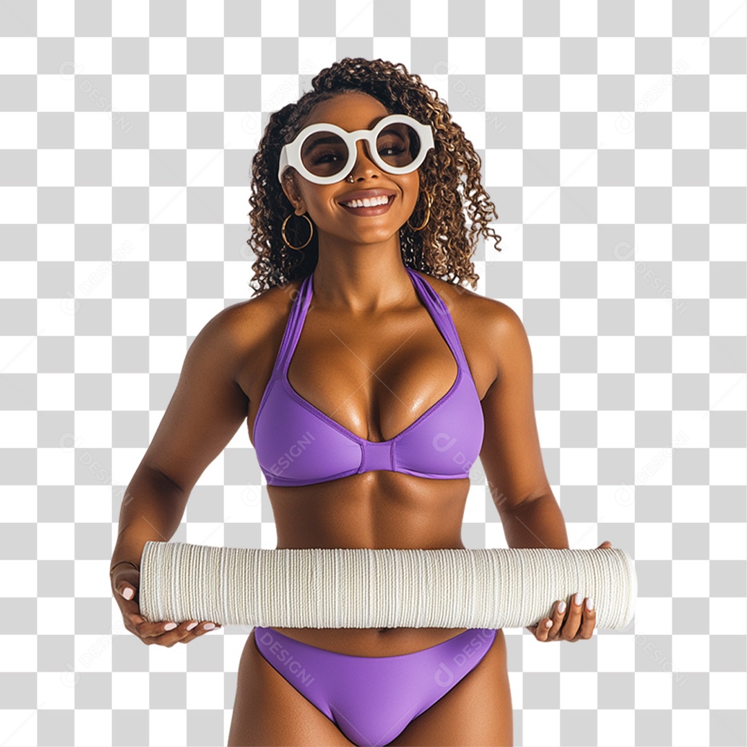 Mulher com Roupa de Praia Verão PNG Transparente