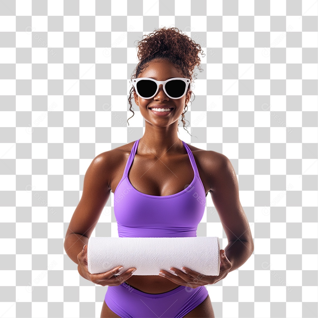 Jovem com Roupa de Praia Verão PNG Transparente