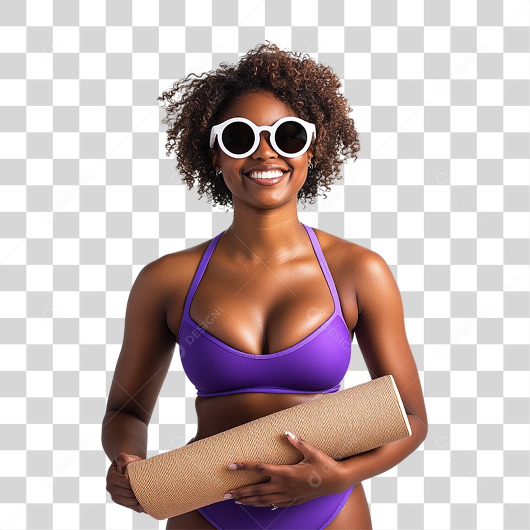 Mulher com Roupa de Praia Verão PNG Transparente