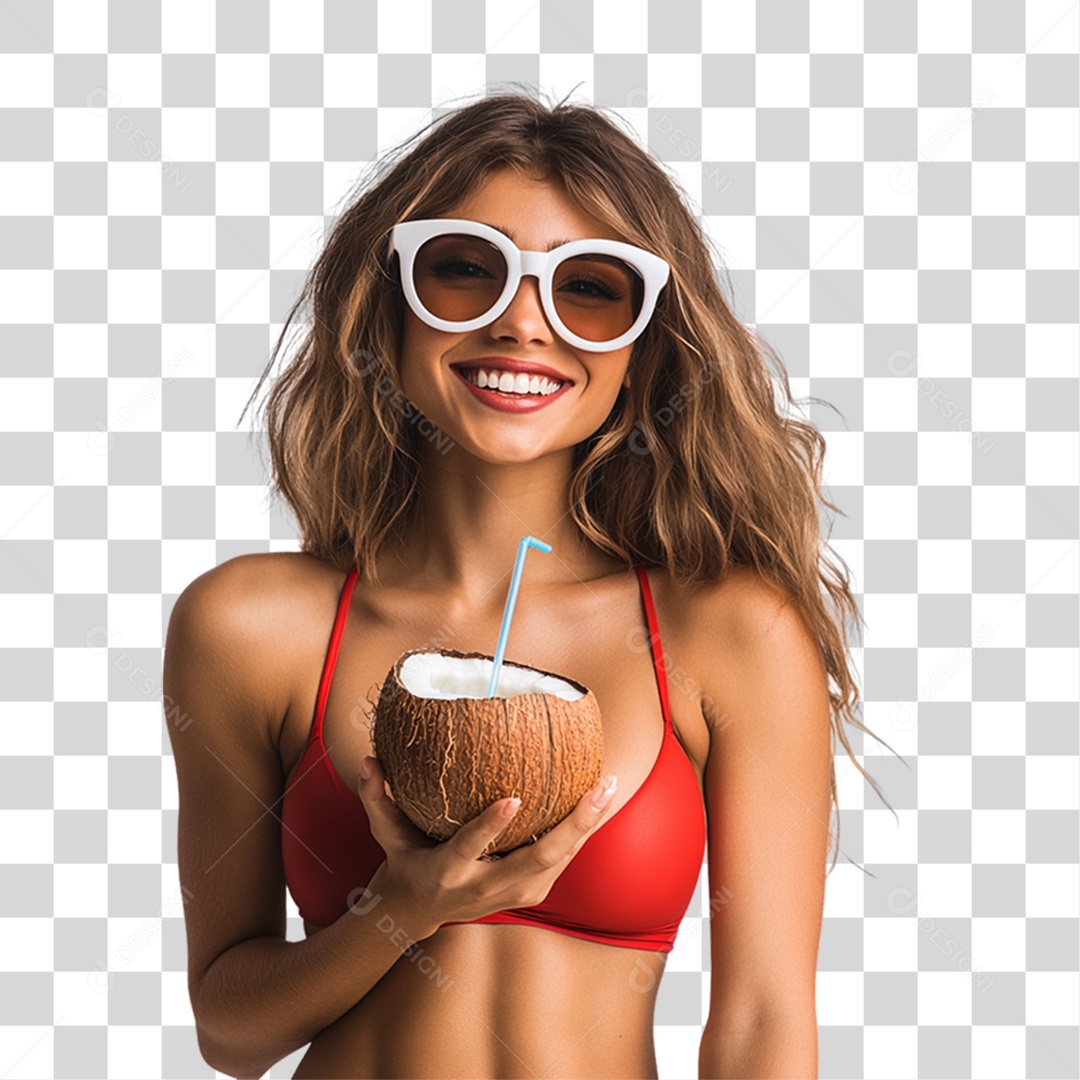 Jovem Curtindo Praia Verão PNG Transparente