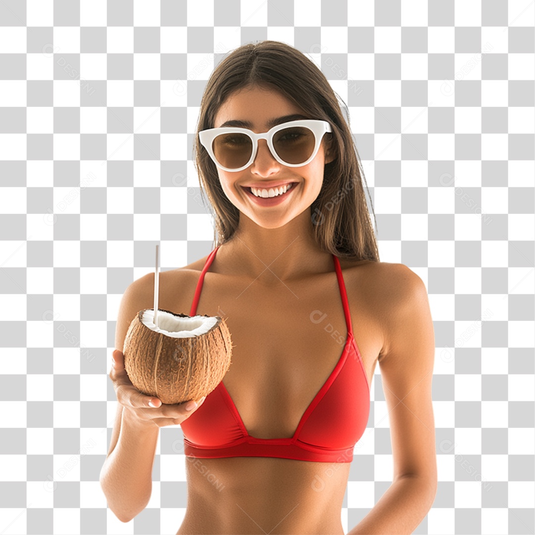 Jovem Curtindo Praia Verão PNG Transparente