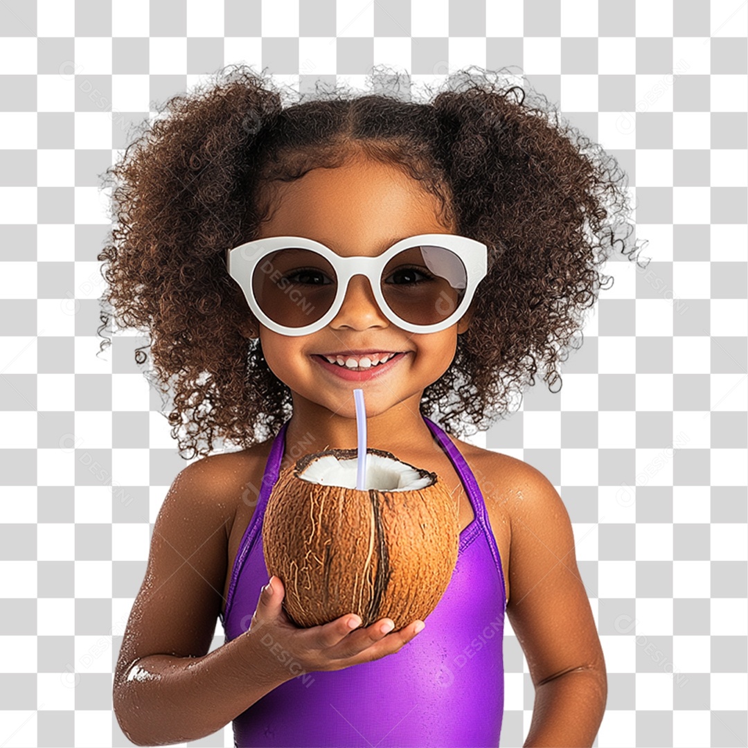 Criança com Roupa de Praia Verão PNG Transparente