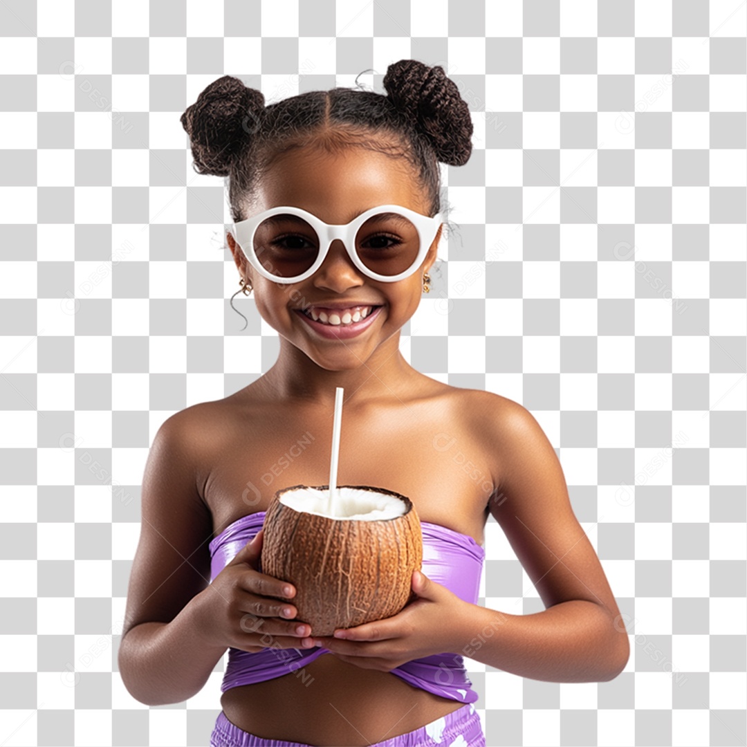 Criança com Roupa de Praia Verão PNG Transparente