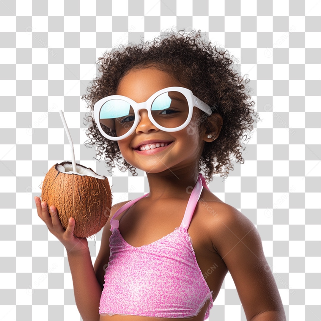 Criança com Roupa de Praia Verão PNG Transparente