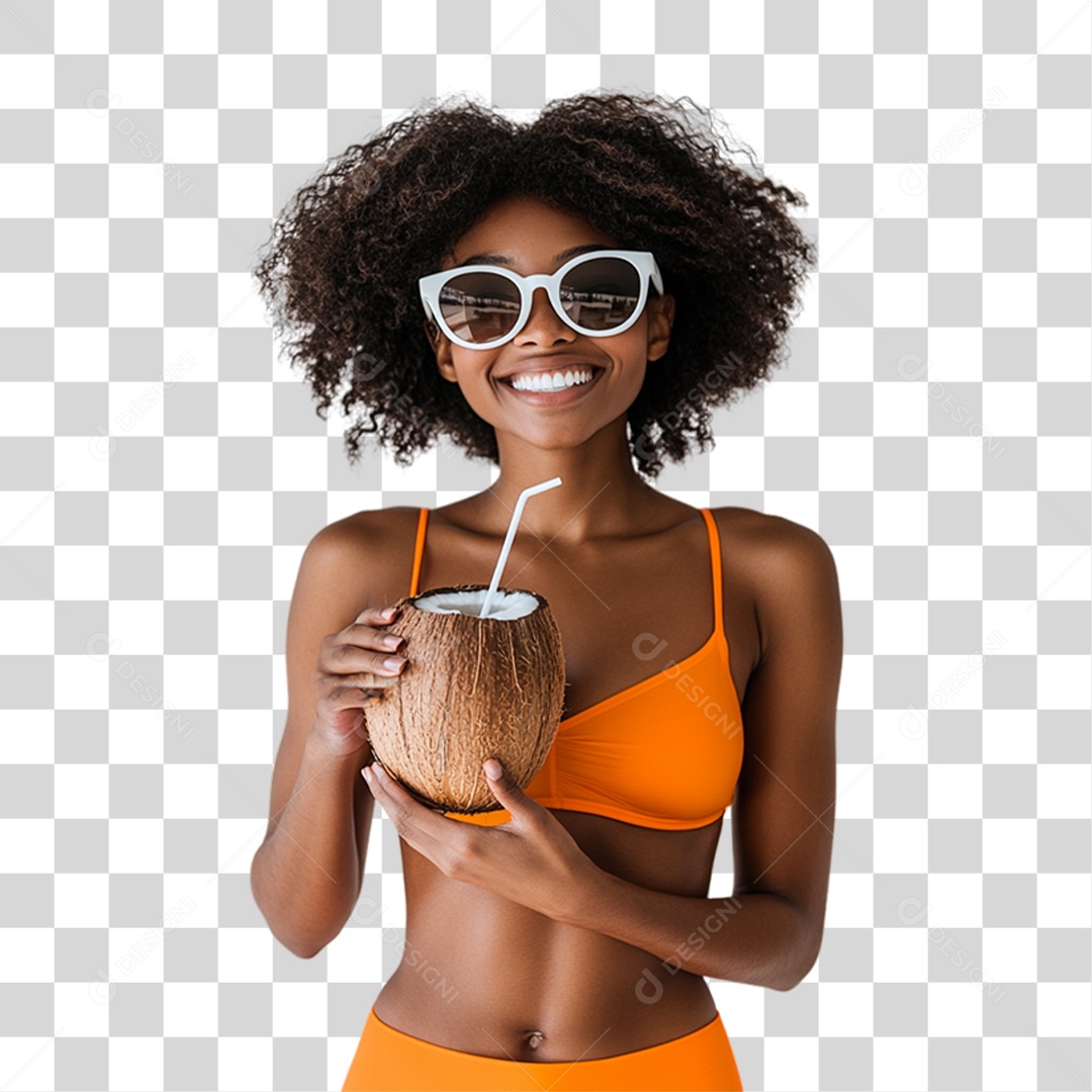 Jovem Curtindo Praia Verão PNG Transparente