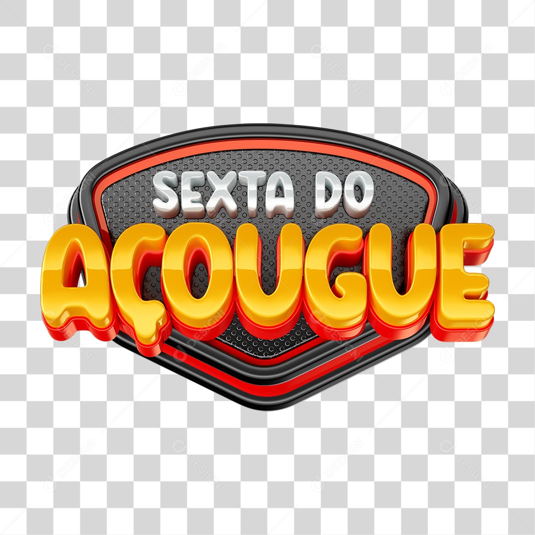 Selo 3D Sexta do Açougue PNG Transparente