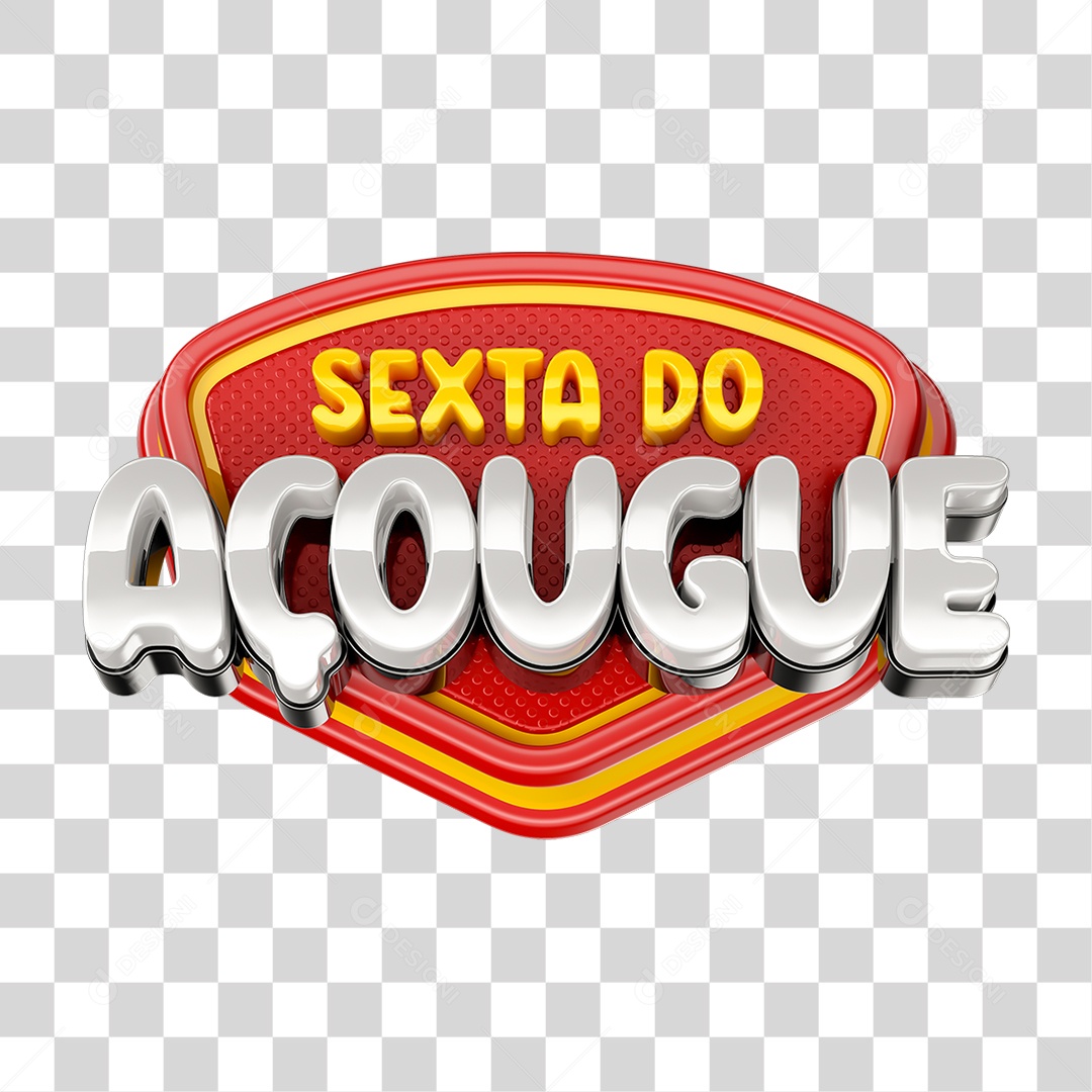 Selo 3D Sexta do Açougue PNG Transparente