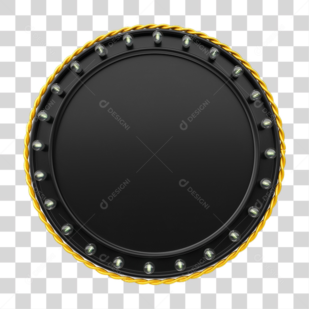 Placa de Metal Elemento 3D PNG Transparente
