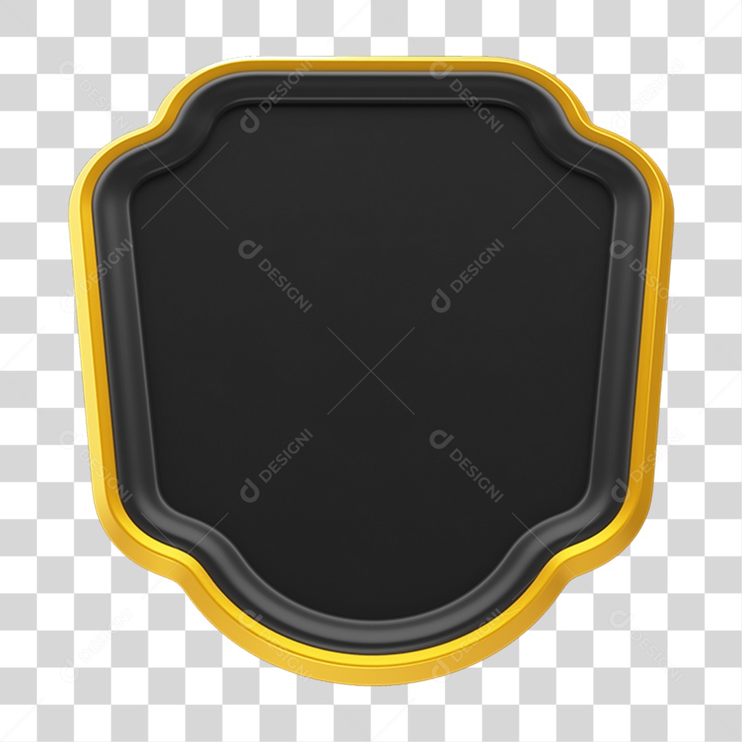 Placa de Metal Elemento 3D PNG Transparente