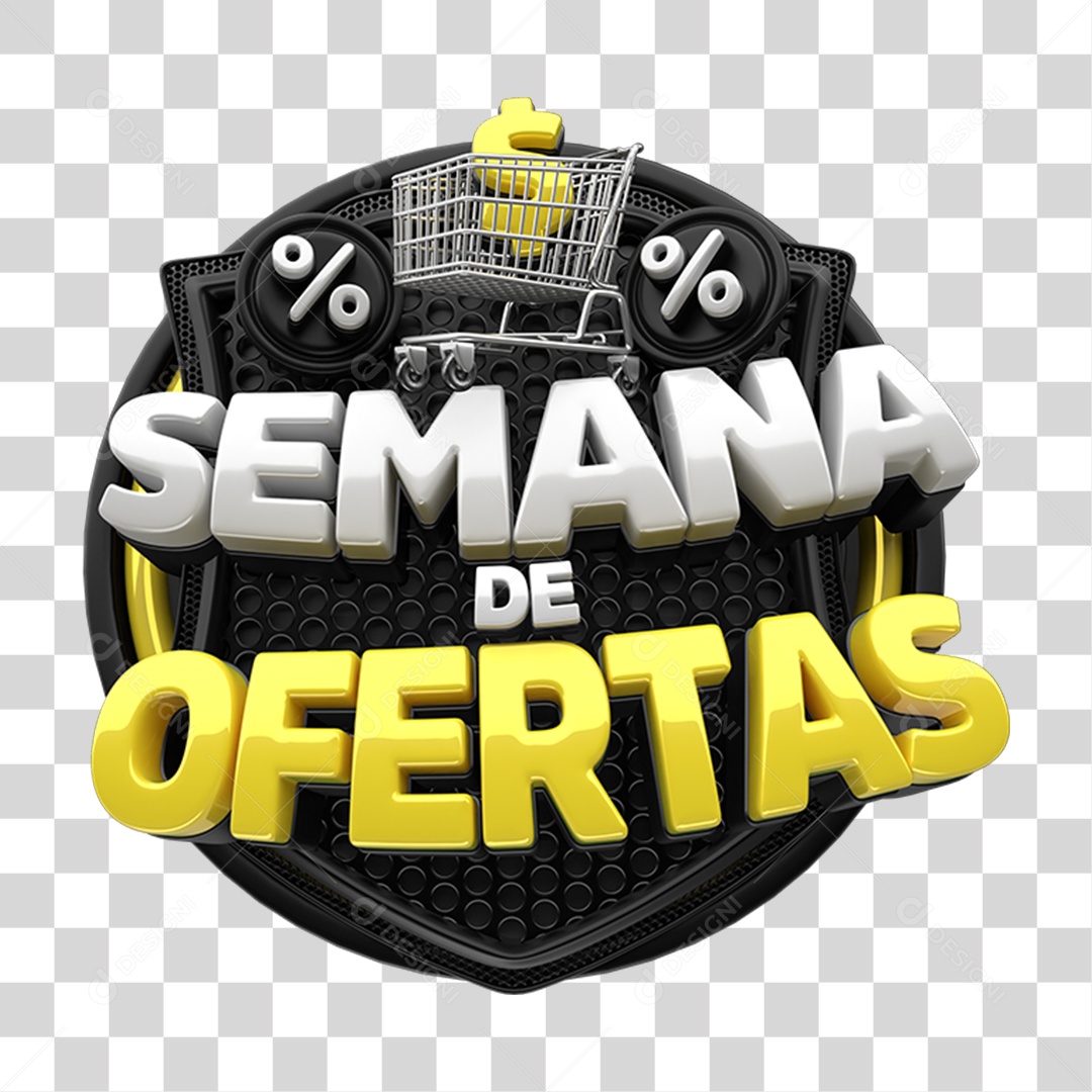 Selo 3D Semana de Ofertas PNG Transparente