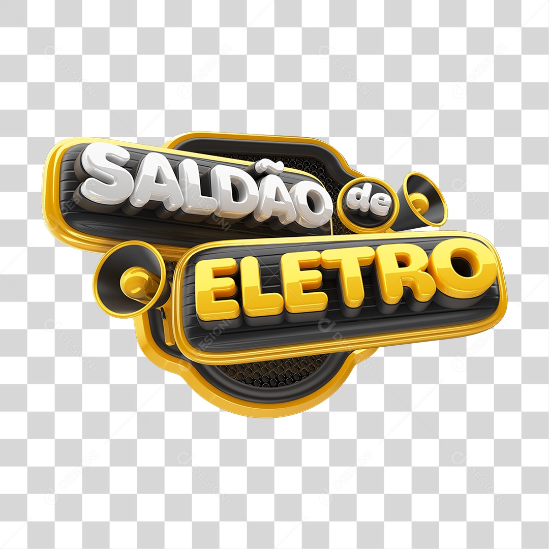 Selo 3D Saldão de Eletro PNG Transparente