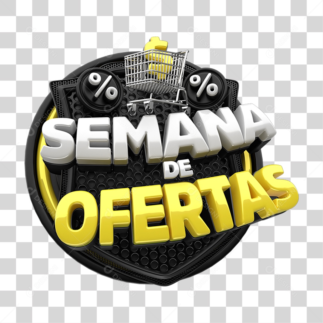 Selo 3D Semana de Ofertas PNG Transparente