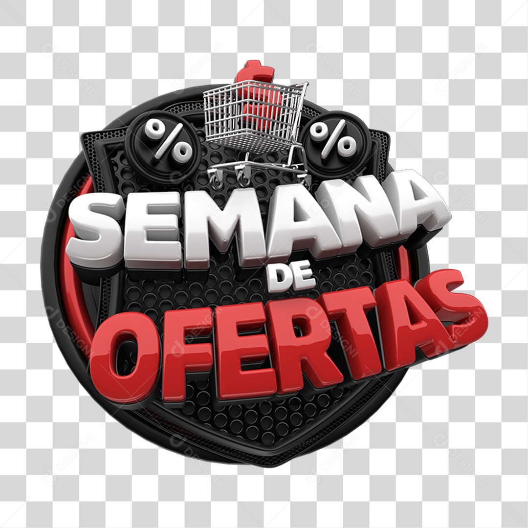 Selo 3D Semana de Ofertas PNG Transparente