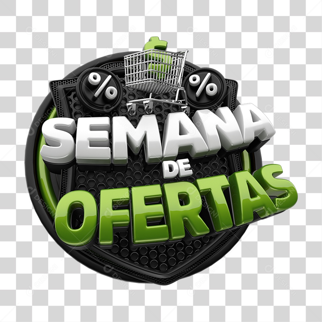 Selo 3D Semana de Ofertas PNG Transparente