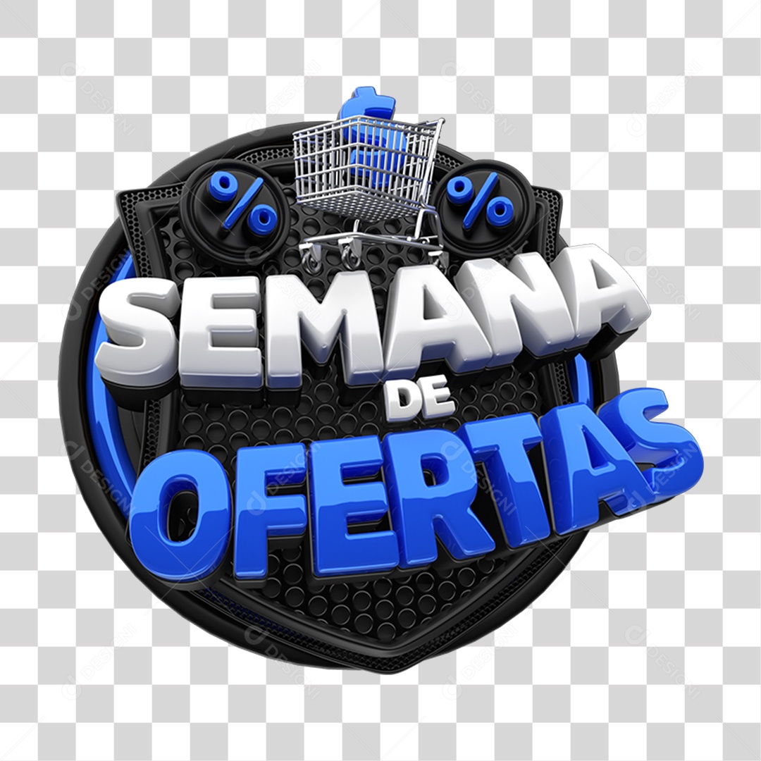 Selo 3D Semana de Ofertas PNG Transparente