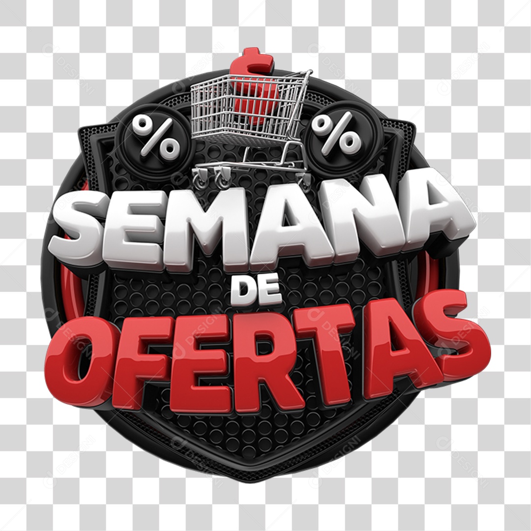 Selo 3D Semana de Ofertas PNG Transparente
