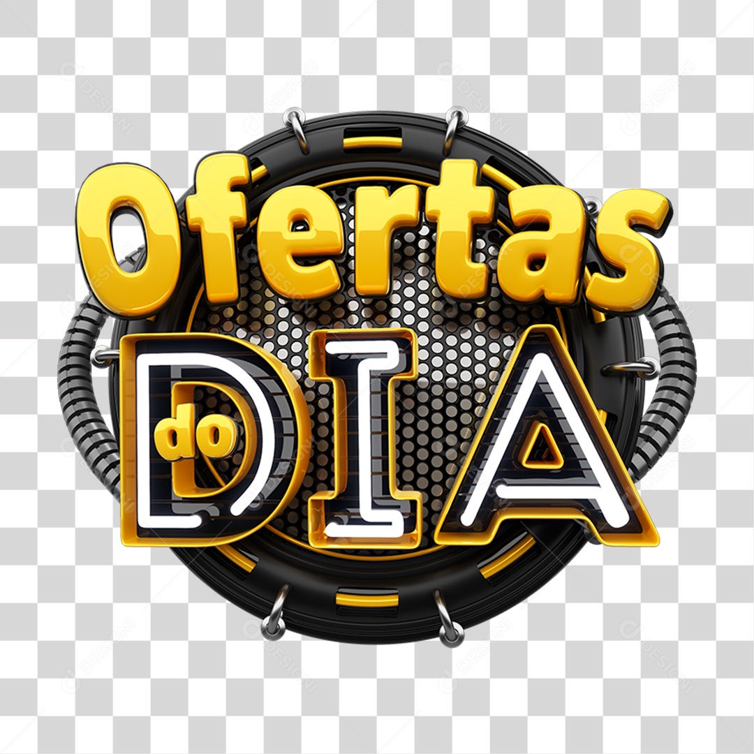 Selo 3D Ofertas do Dia PNG Transparente