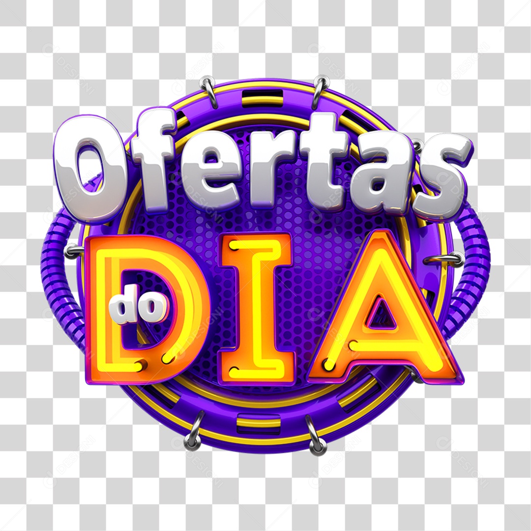 Selo 3D Ofertas do Dia PNG Transparente