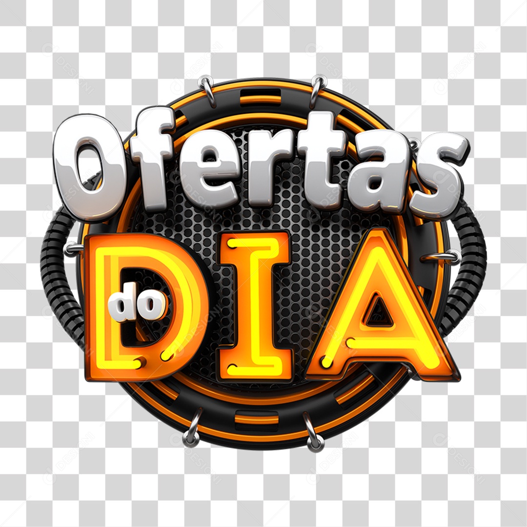 Selo 3D Ofertas do Dia PNG Transparente