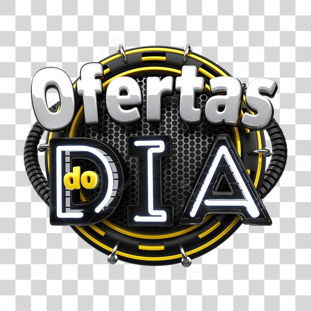 Selo 3D Ofertas do Dia PNG Transparente