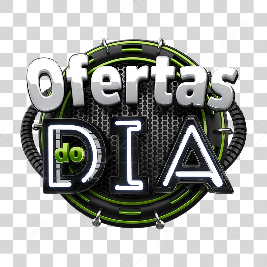 Selo 3D Ofertas do Dia PNG Transparente